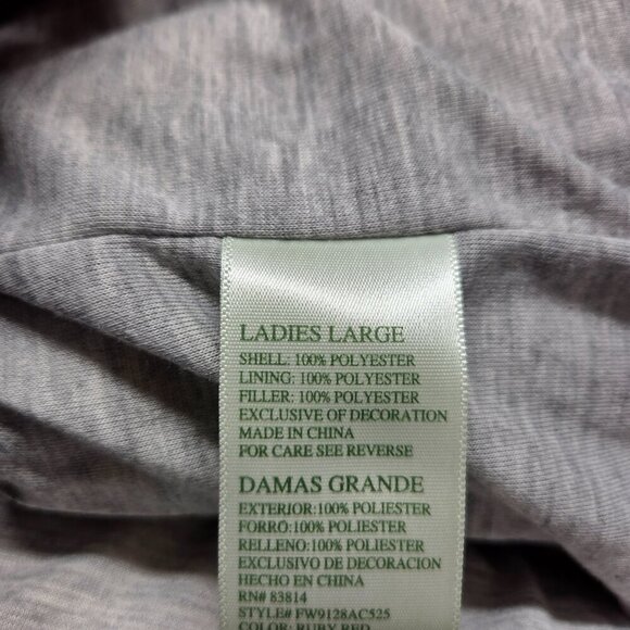 Tangerine Large "Ruby Red" Hooded Full Zip Quilted Puff Fall Casual Vest - Picture 8 of 9